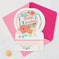 Happy Birthday Floral Snow Globe Musical 3D Pop-Up Birthday Card With Motion for only USD 12.99 | Hallmark