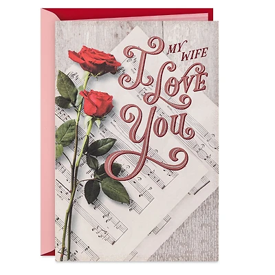 Love in My Heart Roses on Sheet Music Valentine's Day Card for Wife for only USD 5.99 | Hallmark