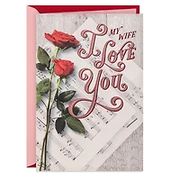 Love in My Heart Roses on Sheet Music Valentine's Day Card for Wife for only USD 5.99 | Hallmark