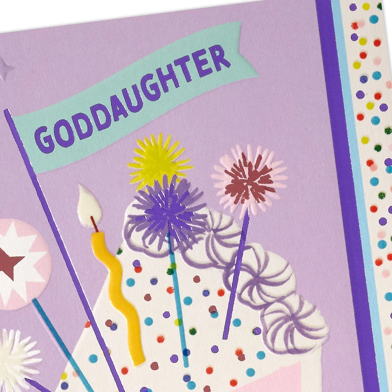 Cake With Candle and Confetti Birthday Card for Goddaughter for only USD 4.99 | Hallmark