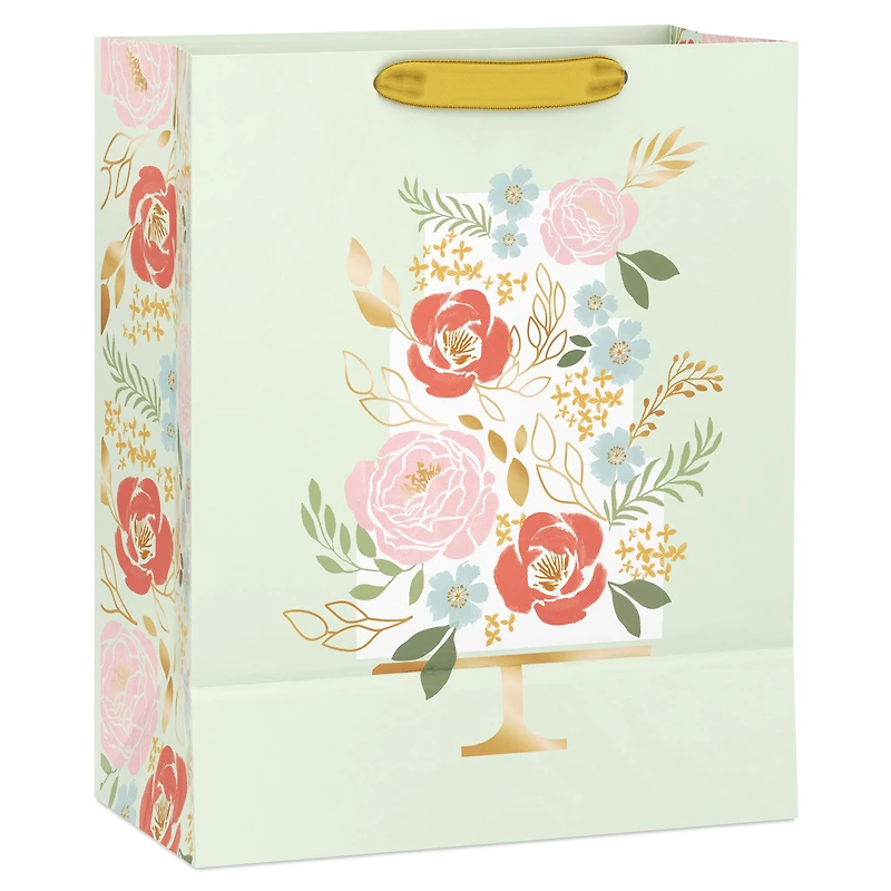 13" Tiered Floral Cake on Light Green Large Gift Bag for only USD 5.49 | Hallmark
