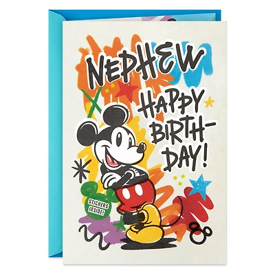 Disney Mickey Mouse Your True Colors Are Amazing Birthday Card for Nephew With Stickers for only USD 5.59 | Hallmark