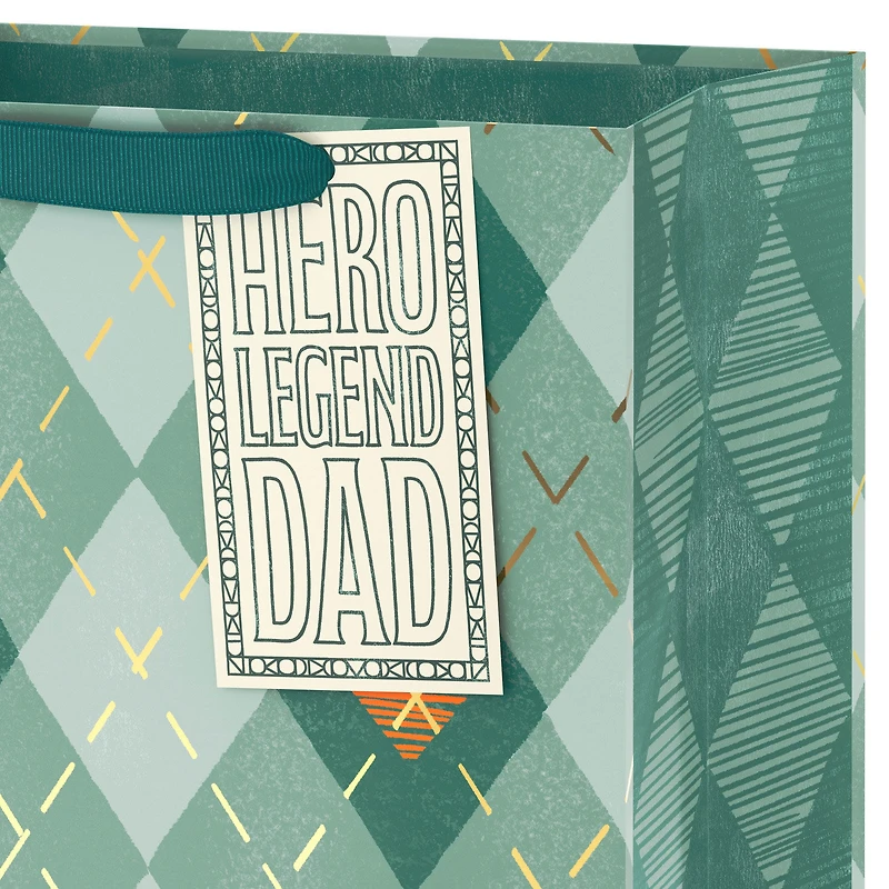 13" Sage Argyle Large Father's Day Gift Bag for only USD 5.49 | Hallmark