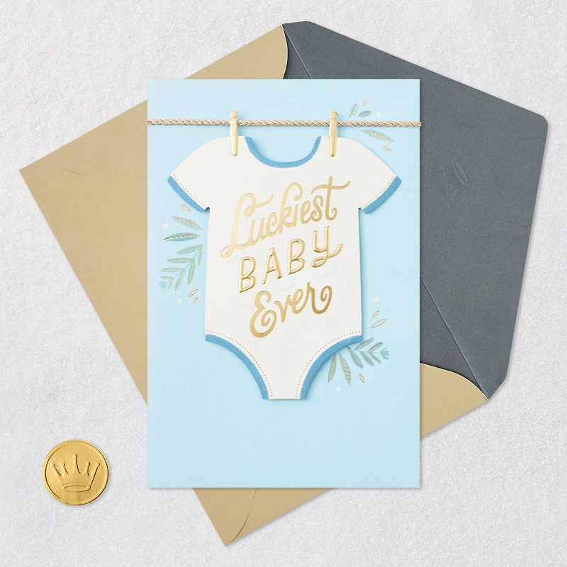 Luckiest Baby Ever Baby Boy Congratulations for only USD 6.59 | Hallmark