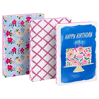Scalloped Designs on Pink 3-Pack Assorted Medium Gift Box Bundle for only USD 6.99 | Hallmark