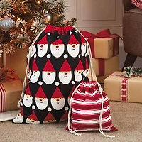 10" and 20" Santa and Stripes 2-Pack Fabric Christmas Gift Bags for only USD 14.99 | Hallmark