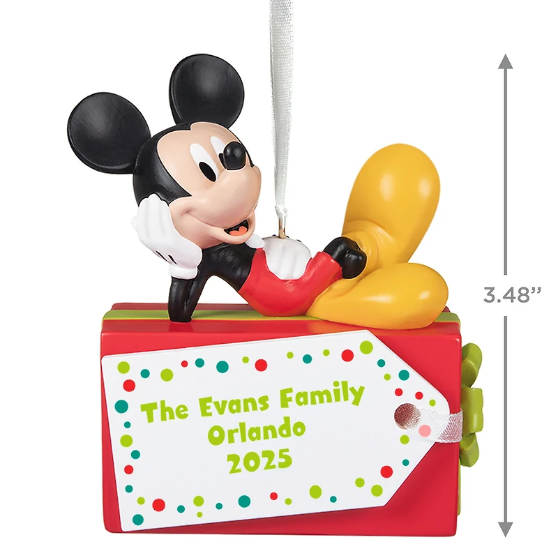 Disney Mickey Mouse Christmas Present Personalized Ornament, Custom Text for only USD 30.99 | Hallmark