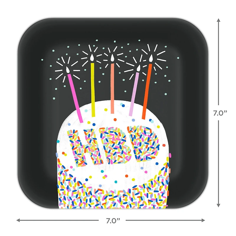 "HBD" Cake Dessert Plates, Pack of 8 for only USD 3.99 | Hallmark