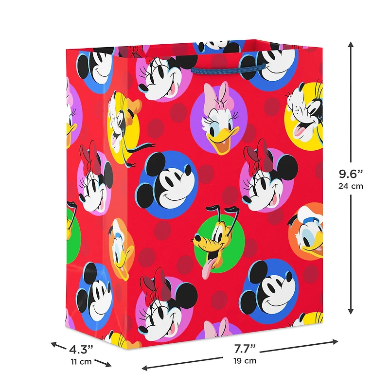 9.6" Disney Mickey and Friends Polka-Dots on Red Medium Gift Bag for only USD 3.99 | Hallmark