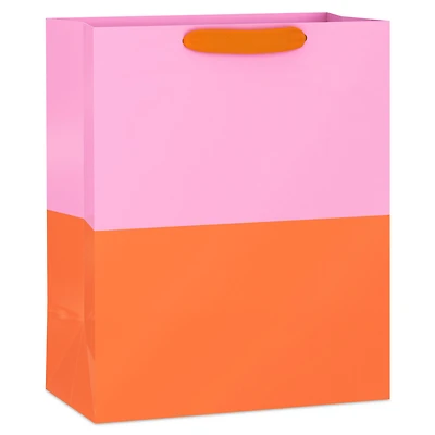 13" Pink and Orange Color Block Large Gift Bag for only USD 4.99 | Hallmark