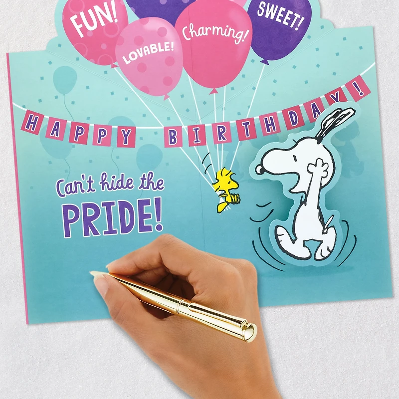 Peanuts® Snoopy Can't Hide the Pride Pop-Up Birthday Card for Niece for only USD 5.59 | Hallmark