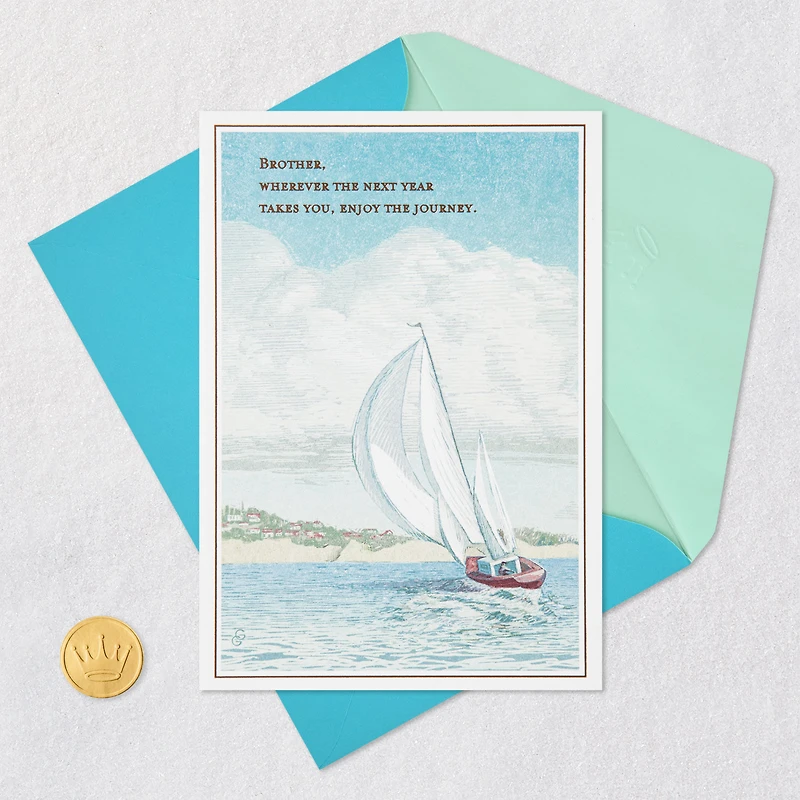 Sailboat Enjoy the Journey Birthday Card for Brother for only USD 4.99 | Hallmark