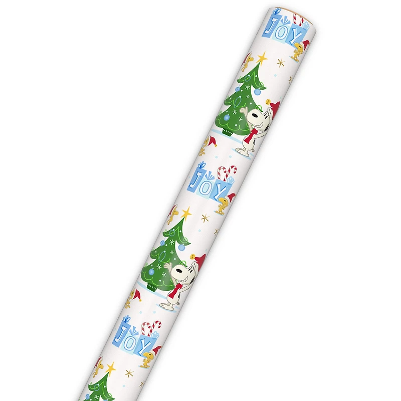 Peanuts® Santa Snoopy and Woodstock on White Christmas Wrapping Paper Roll, 25 sq. ft. for only USD 4.99 | Hallmark