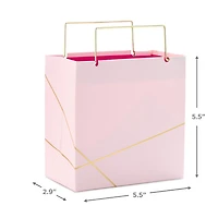 Light Pink With Gold Small Square Gift Bag, 5.5" for only USD 4.99 | Hallmark
