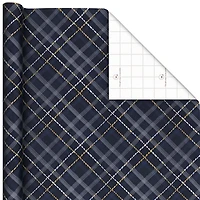 Woven Plaid on Navy Wrapping Paper Roll, 35 sq. ft. for only USD 4.99 | Hallmark