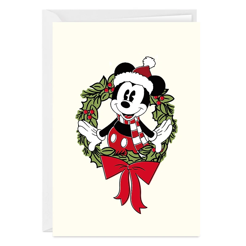 Disney Mickey Mouse in Wreath Custom Christmas Card for only USD 4.99 | Hallmark
