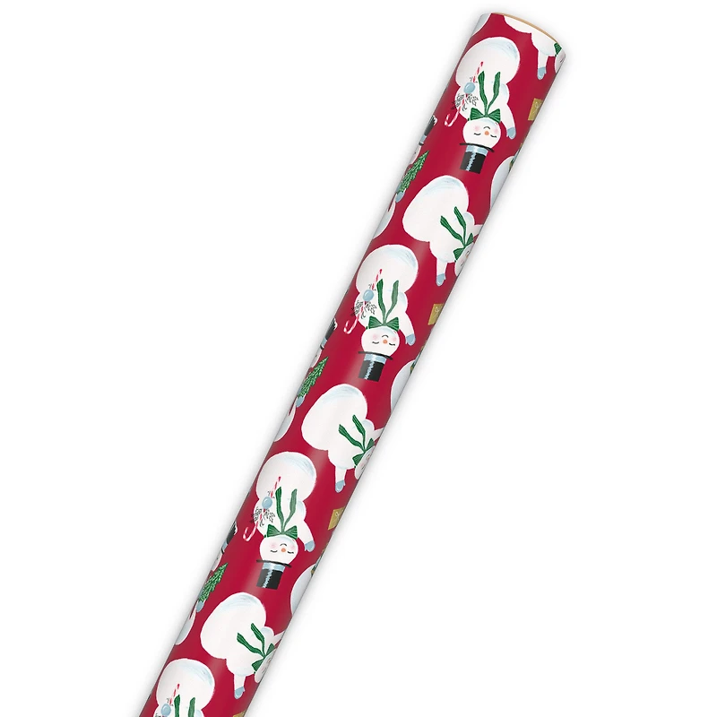 Snowmen on Red Christmas Wrapping Paper Roll, 35 sq. ft. for only USD 4.99 | Hallmark