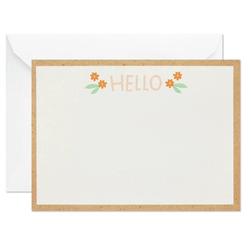 Ivory Floral Flat Note Cards in Caddy, Box of 40 for only USD 10.99 | Hallmark