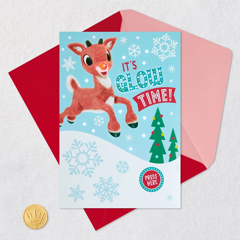 Rudolph the Red-Nosed Reindeer® Glow Time Musical Christmas Card With Light for only USD 9.59 | Hallmark