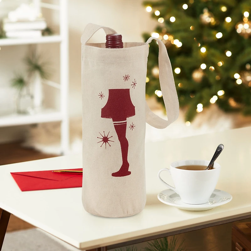 11" A Christmas Story™ Leg Lamp Canvas Fabric Wine Gift Tote for only USD 6.99 | Hallmark