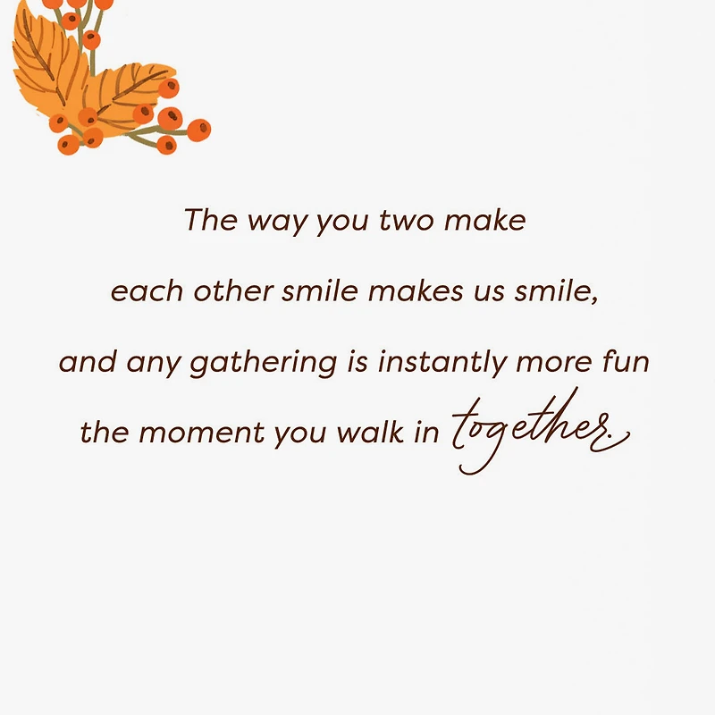 You Two Make Us Smile Thanksgiving Card for Granddaughter and Husband for only USD 2.99 | Hallmark