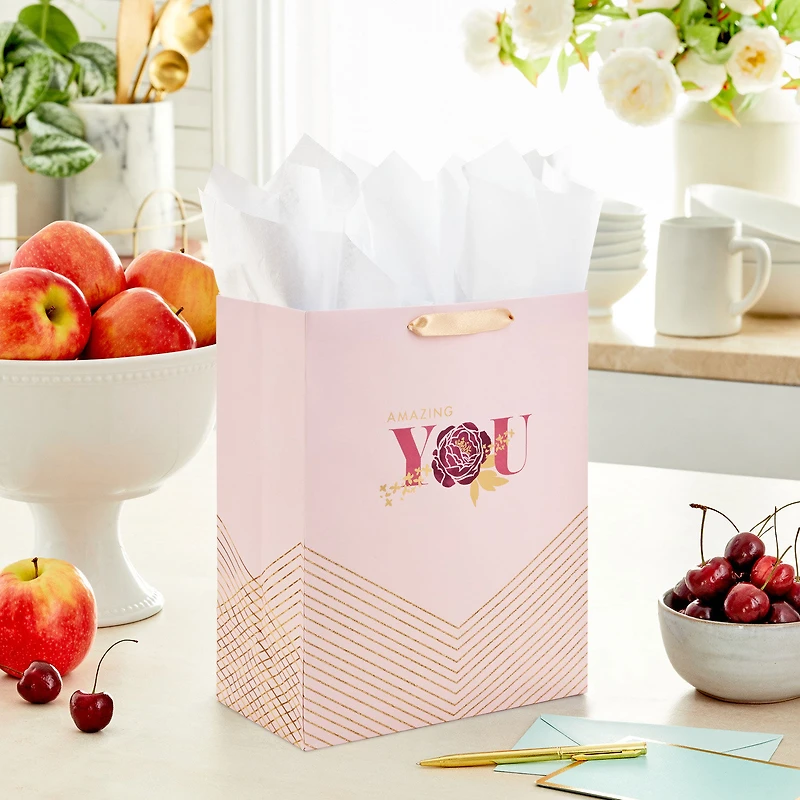 13" Amazing You Pink and Gold Large Gift Bag for only USD 4.99 | Hallmark