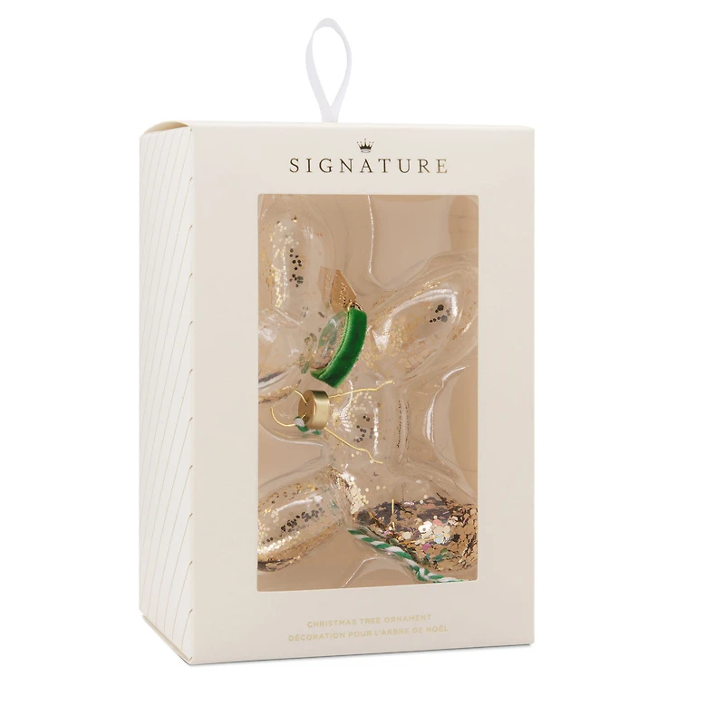 Signature Green and Gold Balloon Dog Glass Hallmark Ornament for only USD 22.99 | Hallmark