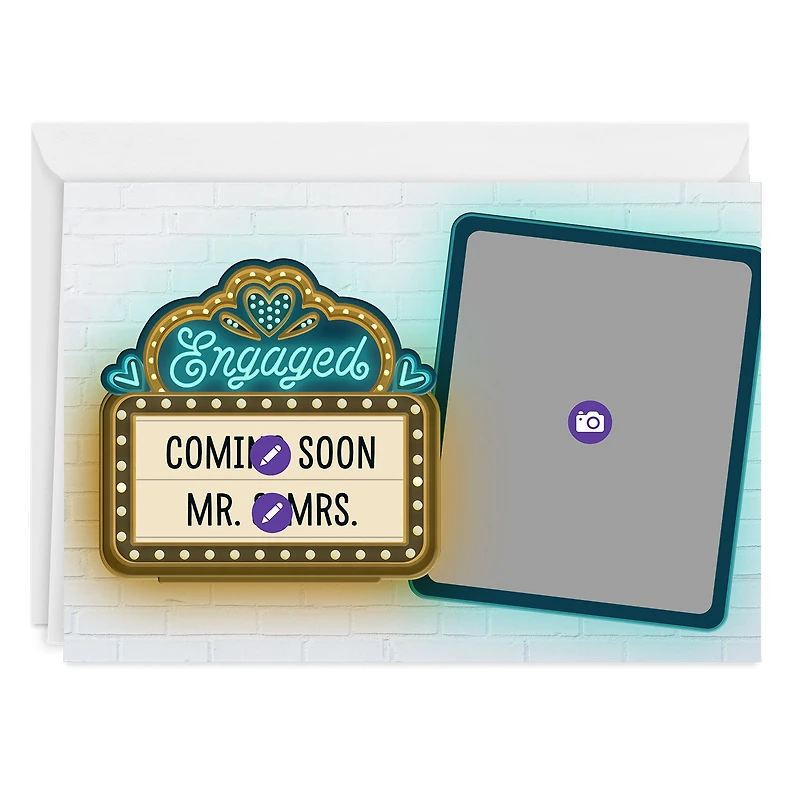 Theater Marquee Custom Wedding Engagement Card for only USD 4.99 | Hallmark