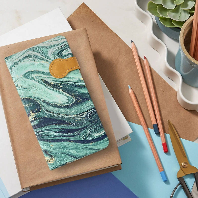Blue, Green and Gold Marbled Hardcover Slim Journal for only USD 15.99 | Hallmark