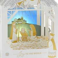 Joy to the World Nativity Scene Musical 3D Pop-Up Christmas Card With Light for only USD 10.99 | Hallmark