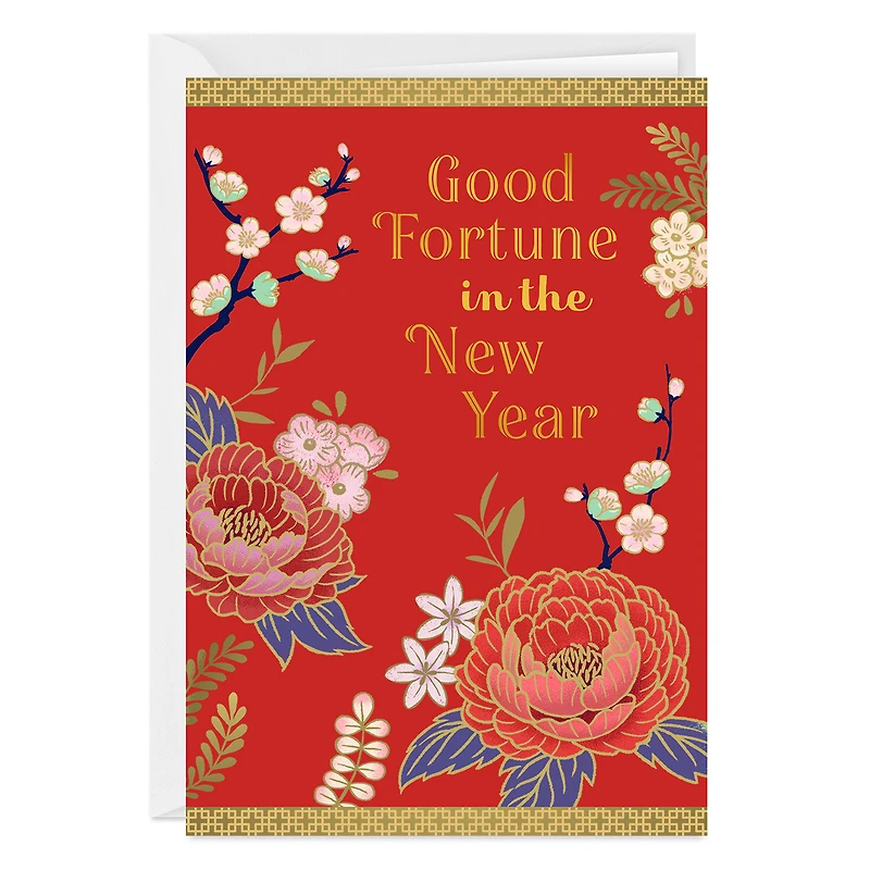 Good Fortune Floral Custom Lunar New Year Card for only USD 4.99 | Hallmark