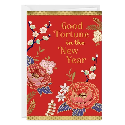Good Fortune Floral Custom Lunar New Year Card for only USD 4.99 | Hallmark