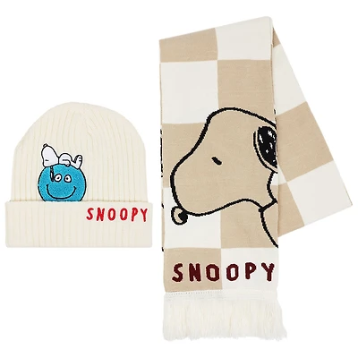 Concept One Peanuts Snoopy Beanie and Checkerboard Scarf Set for only USD 29.99 | Hallmark