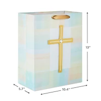 13" Gold Cross With Pastel Border Large Gift Bag for only USD 4.99 | Hallmark