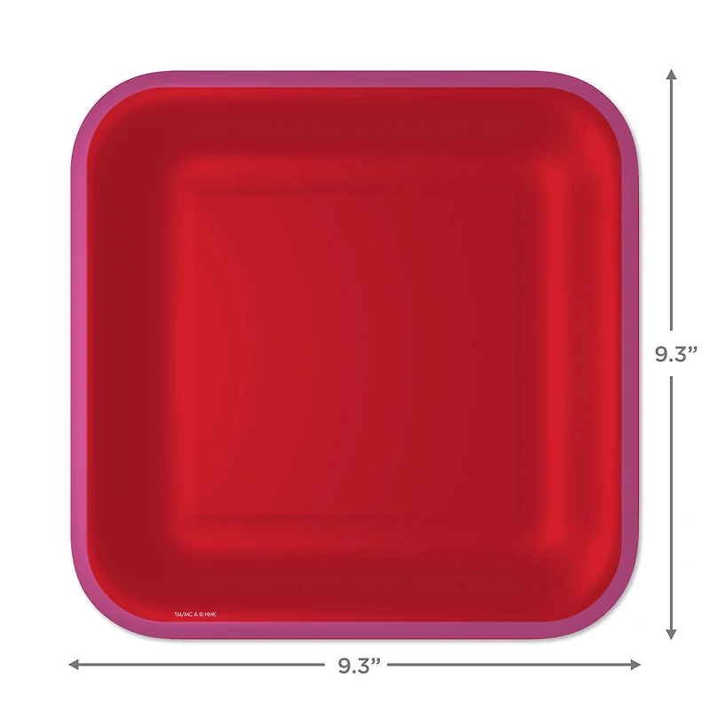 Red With Pink Edge Square Dinner Plates, Set of 8 for only USD 4.99 | Hallmark