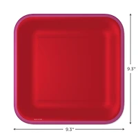Red With Pink Edge Square Dinner Plates, Set of 8 for only USD 4.99 | Hallmark