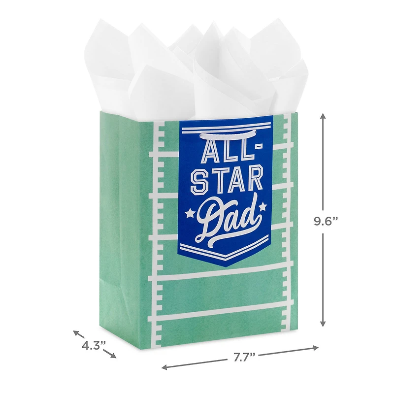 9.6" All-Star Dad Football Field Medium Father's Day Gift Bag With Tissue Paper for only USD 4.99 | Hallmark