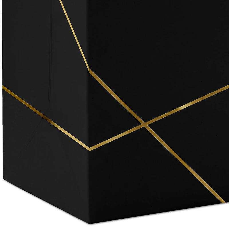 5.5" Gold Lines on Black Small Square Gift Bag for only USD 5.49 | Hallmark
