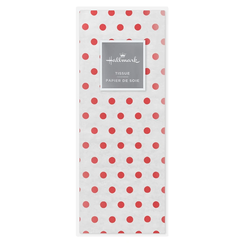 Red Polka Dots on White Tissue Paper, 6 sheets for only USD 1.99 | Hallmark