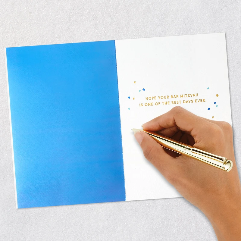 Blue and Gold Confetti Bar Mitzvah Card for only USD 8.59 | Hallmark
