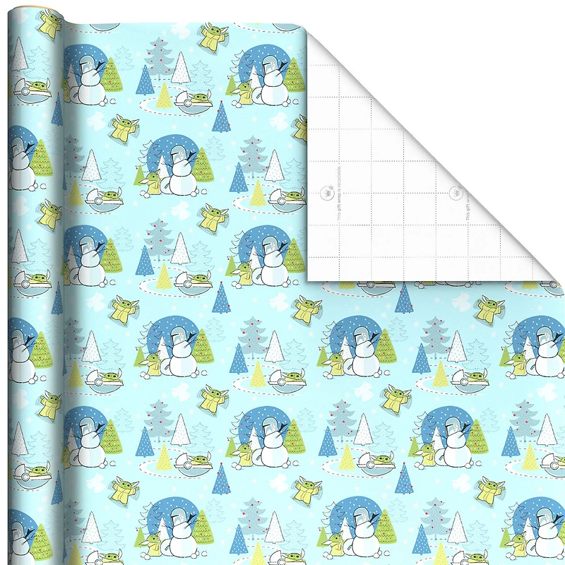 Star Wars: The Mandalorian™ Grogu™ Snow Fun Christmas Wrapping Paper, 25 sq. ft. for only USD 4.99 | Hallmark
