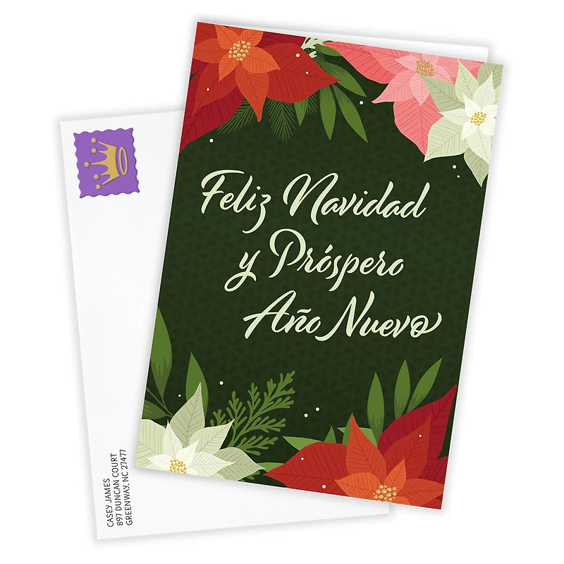 Feliz Navidad Poinsettias Spanish-Language Custom Christmas Card for only USD 4.99 | Hallmark