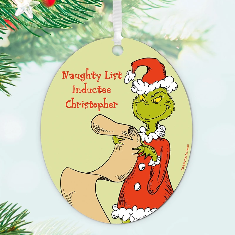 Dr. Seuss's How the Grinch Stole Christmas!™ Naughty List Metal Personalized Ornament, Custom Text for only USD 17.99 | Hallmark