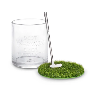 Best Grandpa Ever Lowball Glass With Golf Club Stirrer and Turf Coaster, 8.5 oz. for only USD 28.99 | Hallmark