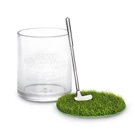 Best Grandpa Ever Lowball Glass With Golf Club Stirrer and Turf Coaster, 8.5 oz. for only USD 28.99 | Hallmark