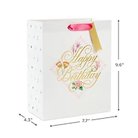9.6" Gold Script on Floral Medium Birthday Gift Bag for only USD 3.99 | Hallmark