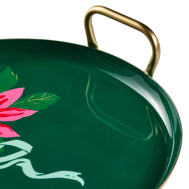 Lacey Chabert Collection Poinsettias on Green Serving Tray, 13" for only USD 45.99 | Hallmark