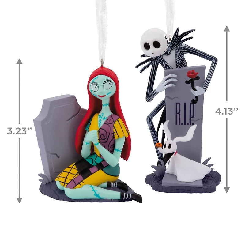 Disney Tim Burton's The Nightmare Before Christmas Jack and Sally With Tombstones Hallmark Ornaments, Set of 2 for only USD 28.99 | Hallmark