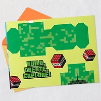 Minecraft Have a Blast Birthday Card for Kids With Build-Your-Own Creeper for only USD 5.59 | Hallmark