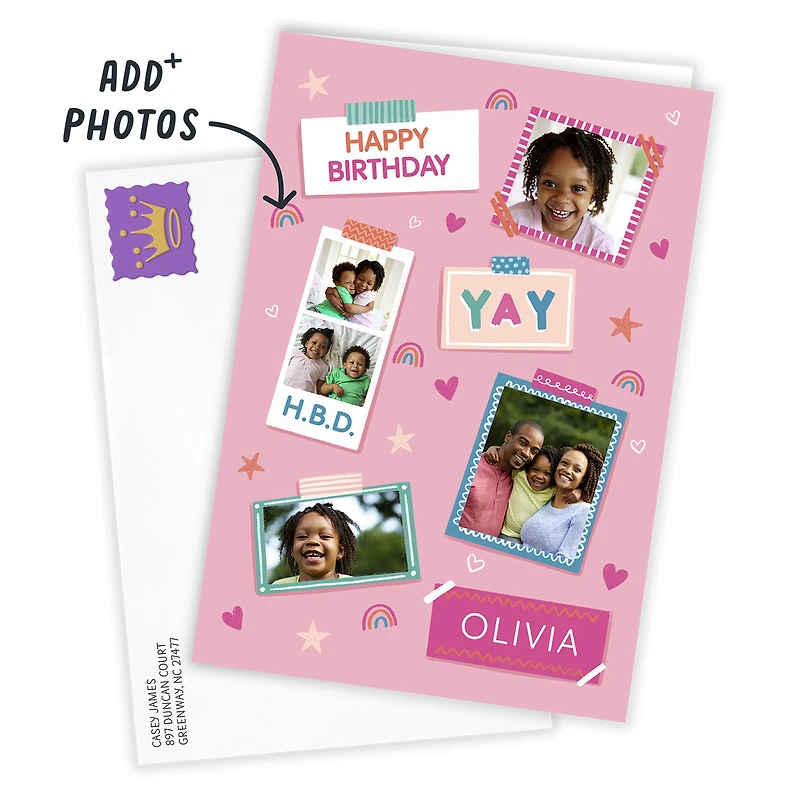 Pink Photo Collage Custom Birthday Card for only USD 4.99 | Hallmark